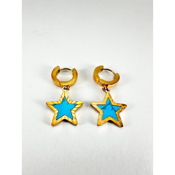 Rose Mavi Yıldız Detaylı Küpe Rose Mavi Yıldız Detaylı Küpe